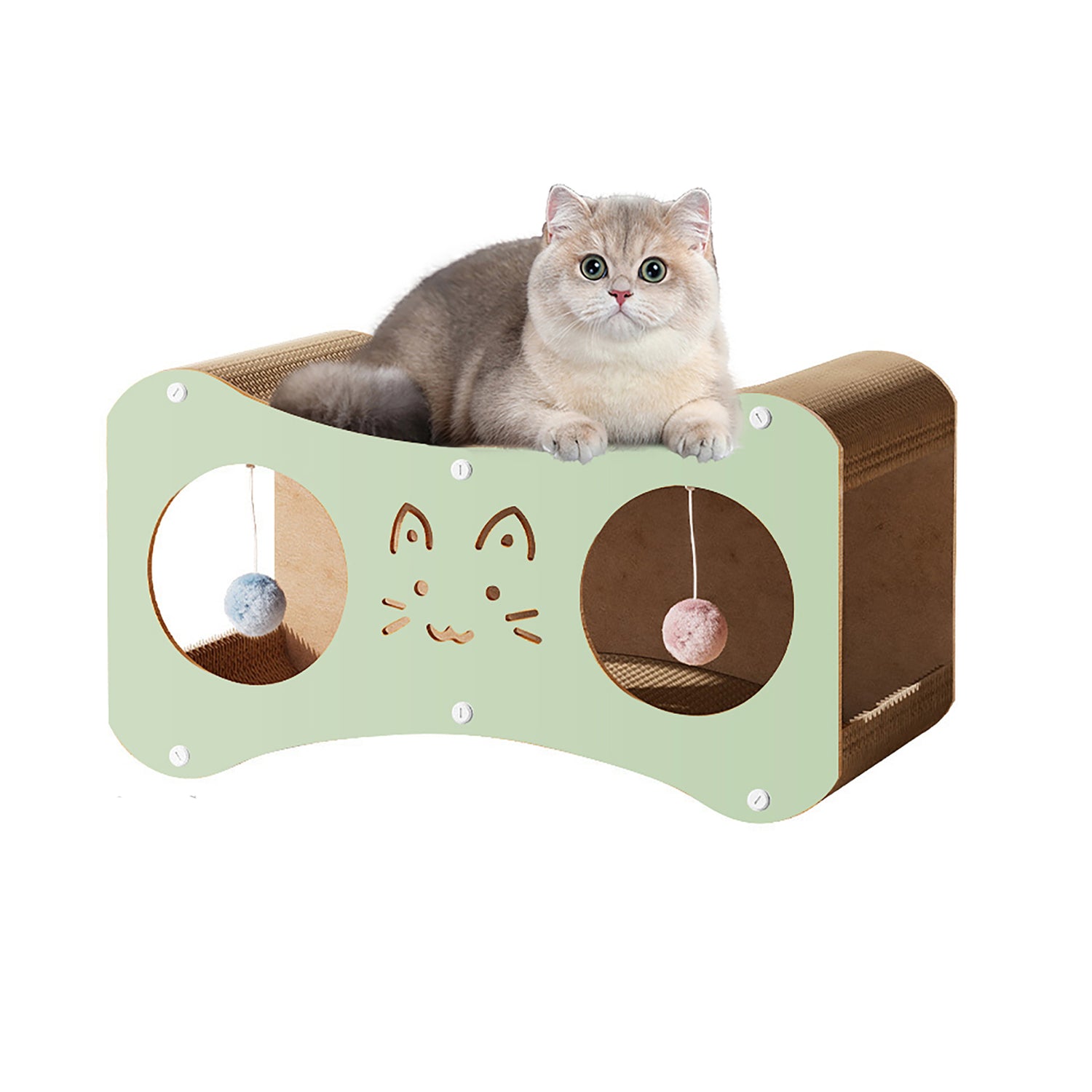 Multi-Featured Cat Cardboard House Scratching Pads